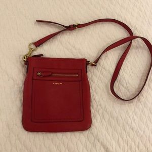 Red Coach cross-body purse. In great condition!